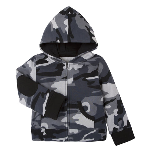 Camo Print Zipup Hoodie