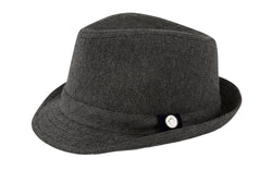Grey Herringbone Fedora