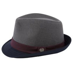 Grey, Navy, and Maroon Fedora