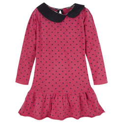 Hot Pink Polka Dot Sweater Dress