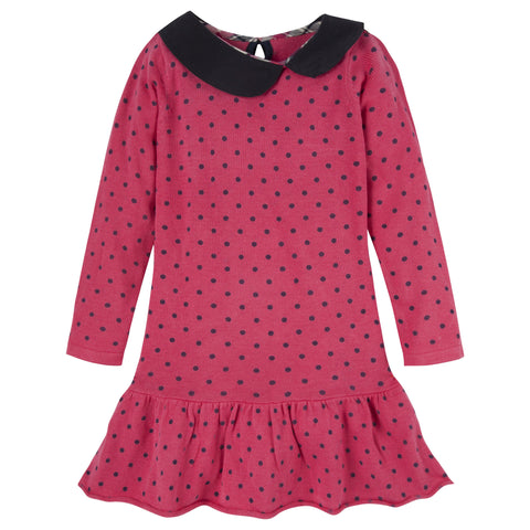 Hot Pink Polka Dot Sweater Dress