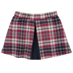 Hot Pink and Navy Plaid Skirt