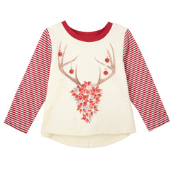 Poinsettias Deer Tee