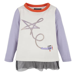 White & Lavender Tunic