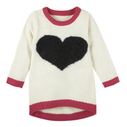 Fuzzy Heart Sweater Tunic