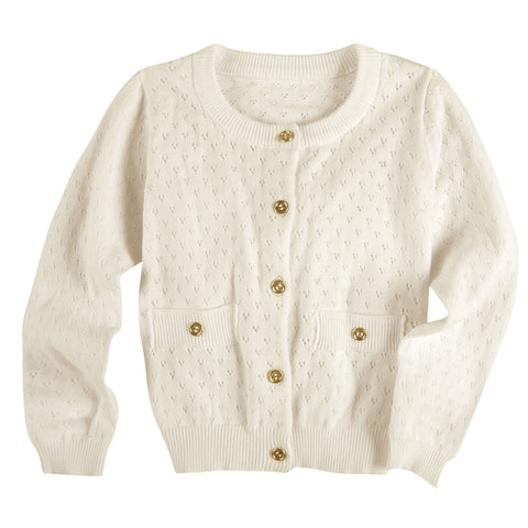 Cream Pointelle Cardigan