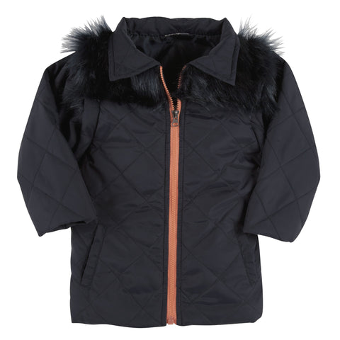 Navy Quilted Convertible Jacket