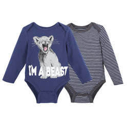 Navy Im a Best & Navy Striped Bodysuit Set