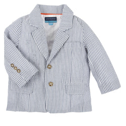 The Matte-Lock: Blue Seersucker 2pc Blazer and Pant Set