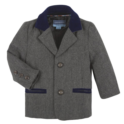 Grey Herringbone Suit Set