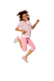 Faded Neon Pink Legging with Lime Zippers